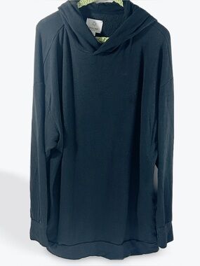 Aerie Black Crewneck Hoodie Sweater Large with pockets